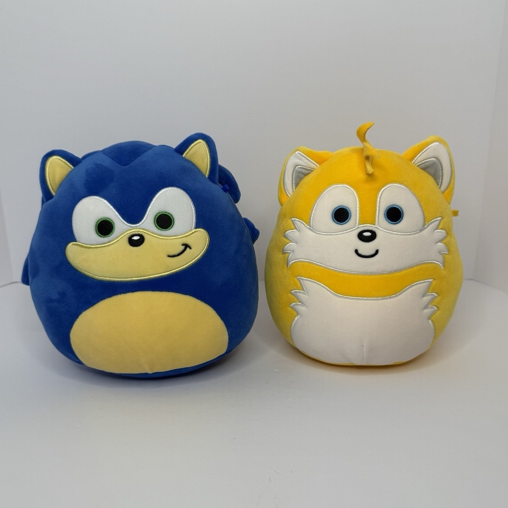 Sonic The Hedgehog Squishmallow Lot of 2 Sonic And Tails 8" Plush Stuffed Animal